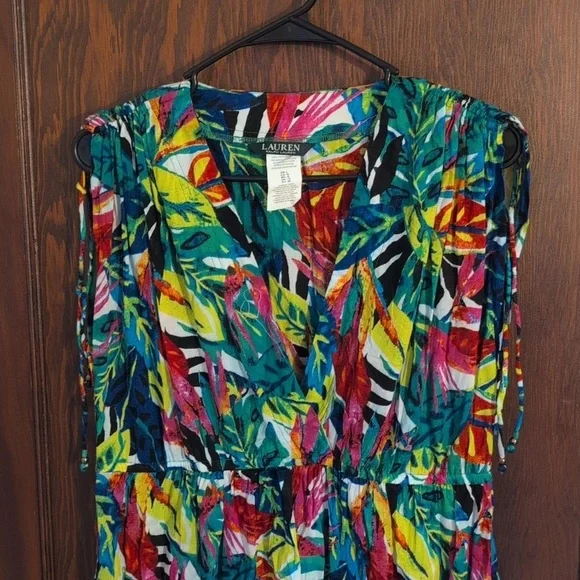 Ralph Lauren Tropical-Print Cotton Cover-Up Vacation Size Large - Picture 6 of 8